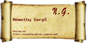 Némethy Gergő névjegykártya